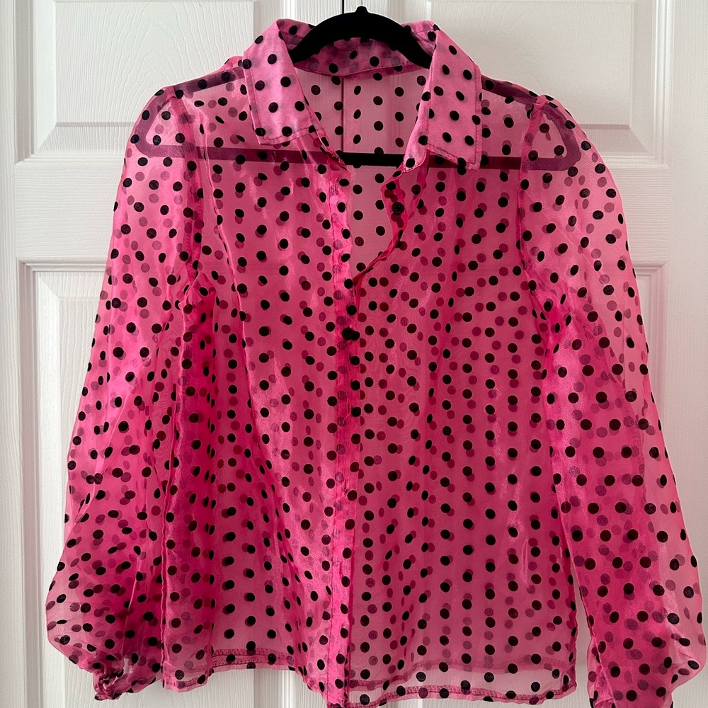 Vintage Polka-Dot Blouse